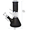 Newzenx Glass Ice Bong Single Perc 8 Inch | Storage Crusher, Pouch