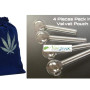Newzenx Pyrex Glass Oil Burner Pipe | Transparent, 4 Inch | Pouch - 4 Pieces Combo
