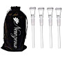Newzenx Hookah Glass Bong Set of 4 for Glass Water Pipe Bong | 12cm, Shooter | Pouch