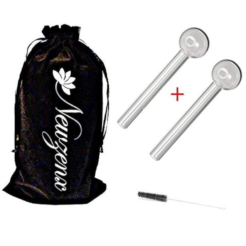 Newzenx Pyrex Glass Oil Burner Pipe | 6 Inch | 2 Pcs Combo