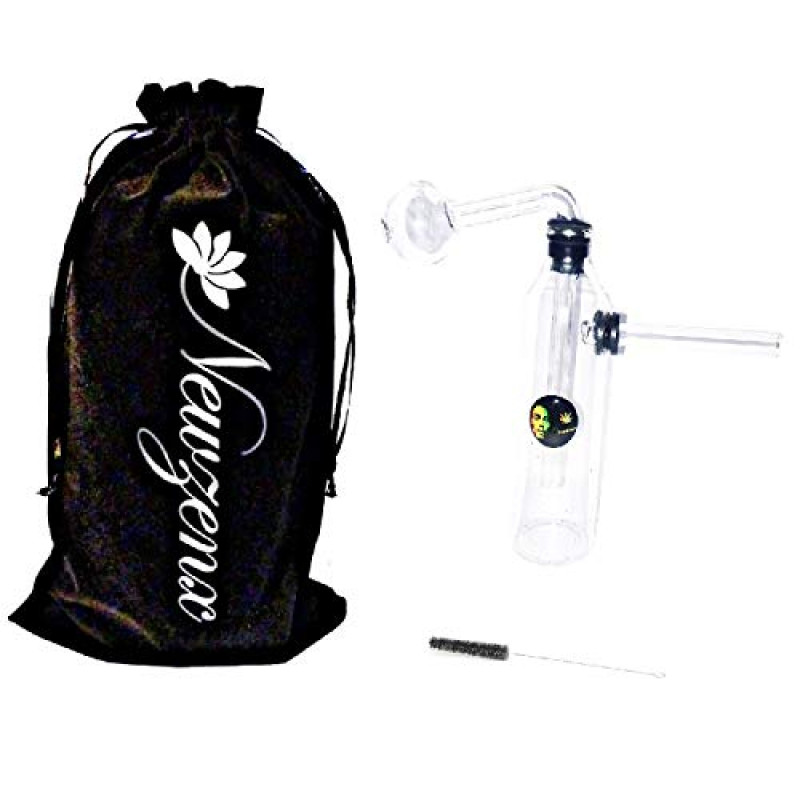 Newzenx Transparent Pyrex Glass Oil Burner Water Pipe 5 Inch