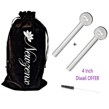 Newzenx Transparent Glass Oil Burner Pipe with Pouch and Pipe Cleaner
