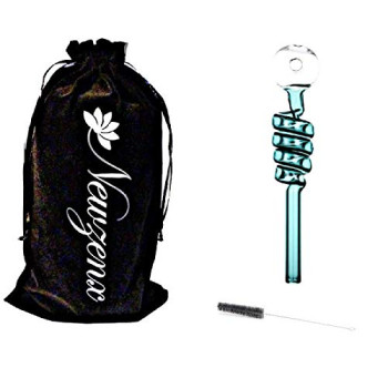 Newzenx Hookah Pyrex Glass Oil Burner Pipe | Water Pipe Bubbler 5" | Pouch & Pipe Cleaner