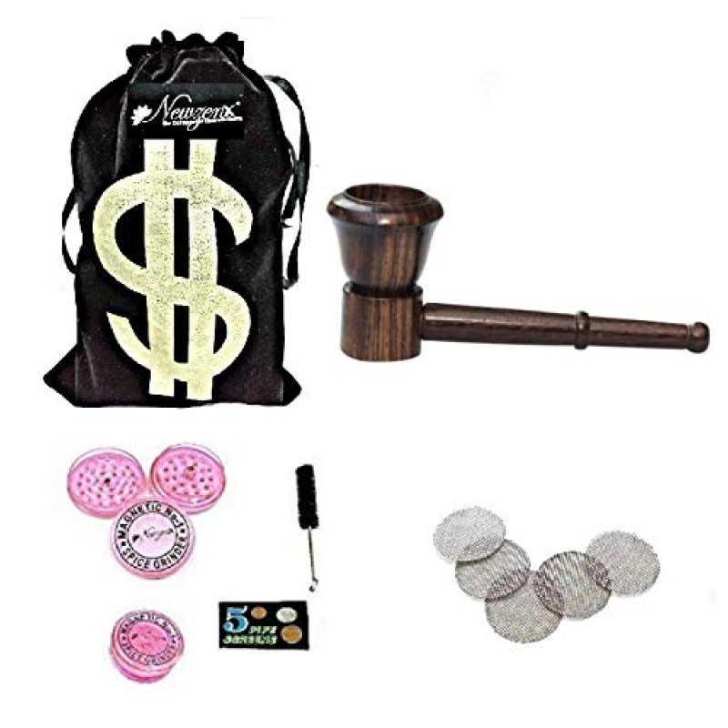 Newzenx 5 Inch Rosewood Crafted Tobacco Smoking Pipe | Herb Crusher