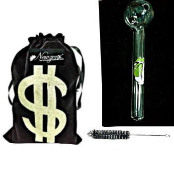 Newzenx Hulk Logo Oil Crystal Pipe 7" | 19mm/18cm/3mm | Pouch & Pipe Cleaner