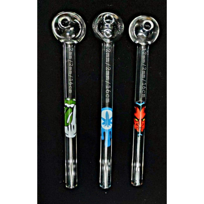 Newzenx 6 Inch Oil Crystal Pipe | 3 Pcs Combo | 3 Different Sign