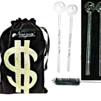 Newzenx Oil Crystal Honey Pipe 6 Inch | 7mm/6 Inch/2 Pcs Combo | Pouch & Pipe Cleaner