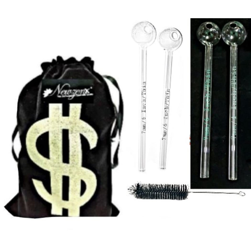 Newzenx Oil Crystal Honey Pipe 6 Inch | 7mm/6 Inch/2 Pcs Combo