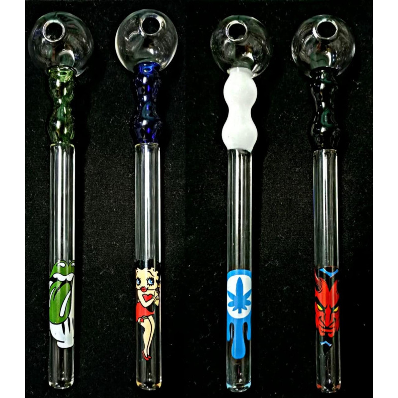 Newzenx 6 Inch Oil Crystal Pipe Double Bowl | 4 Different Sign Combo