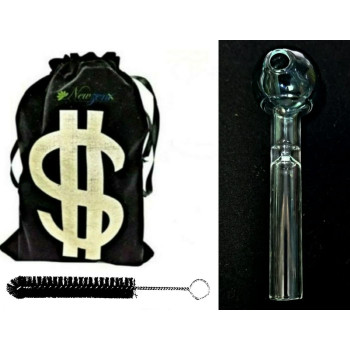 Newzenx 4" 25mm Oil Meth Crystal Pipe Green Bowl | Ash Filter Botton