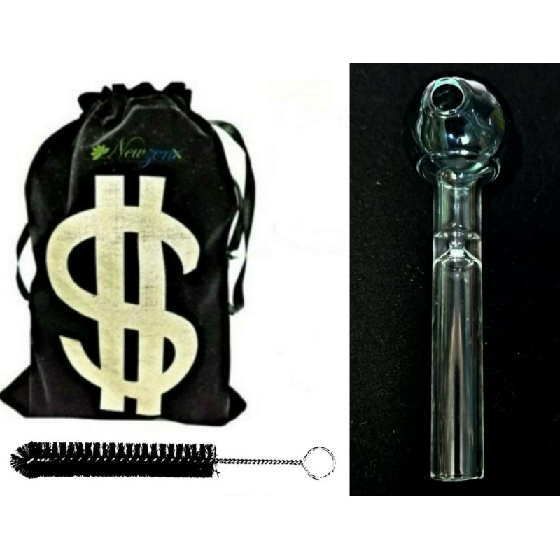 Newzenx 4" 25mm Oil Meth Crystal Pipe Green Bowl | Ash Filter Botton