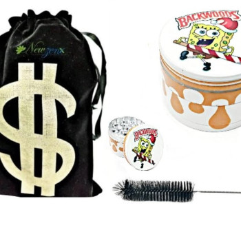 Newzenx Metal Herb Crusher White Backwoods | 50mm/4 Part Magic Grinder | 2" Weed Crusher