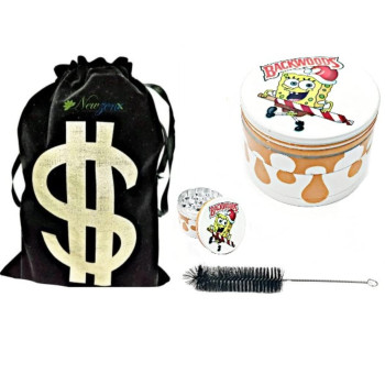 Newzenx Metal Herb Crusher White Backwoods | 50mm/4 Part Magic Grinder | 2" Weed Crusher