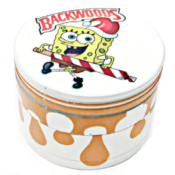 Newzenx Metal Herb Crusher White Backwoods | 50mm/4 Part Magic Grinder | 2" Weed Crusher