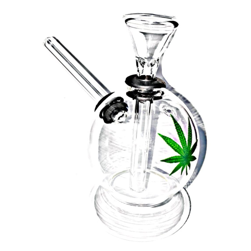 Newzenx Glass Leaf Handy Bong 4 Inch for Meth/Weed/Honey