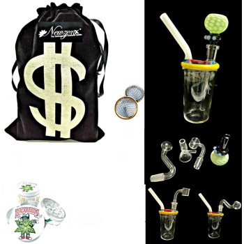 Newzenx Reversal Artwork Glass Bong | Duffused Cut 5.5" | Oil/Honey/Meth/Weed Bong