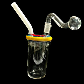 Newzenx Reversal Artwork Glass Bong | Duffused Cut 5.5" | Oil/Honey/Meth/Weed Bong