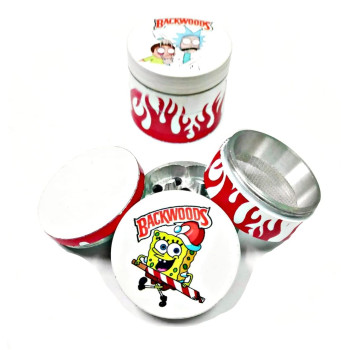 Newzenx Metal Herb Crusher White Backwoods Rick Monty Grinder | 42mm/4 Part, 1.6"