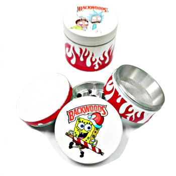 Newzenx Metal Herb Crusher White Backwoods Rick Monty Grinder | 42mm/4 Part, 1.6"