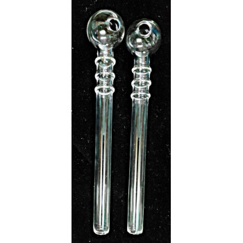 Newzenx Oil Meth Crystal Pipe Triple Rings Combo | 12mm/6"/2 Pcs | Pouch & Cleaner