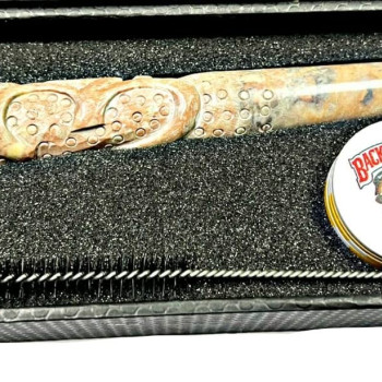 Newzenx 6" Handcrafted Hookah Chillum | OM Sadhu Baba Stone Carved | Herb Crusher