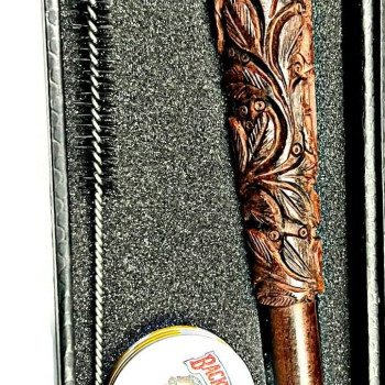 Newzenx Rosewood Carved Sadhu Baba Hookah Chillum - 6" | Herb Crusher & Pipe Cleaner
