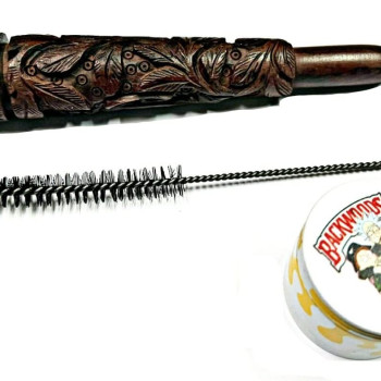 Newzenx Rosewood Carved Sadhu Baba Hookah Chillum - 6" | Herb Crusher & Pipe Cleaner