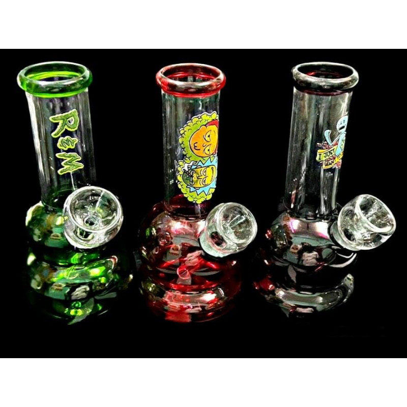 Newzenx 5 Inch Glass Mini Rick & Monty Bong Water Pipe Bong