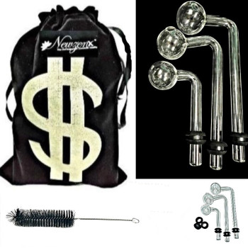 Newzenx Glass Meth Crystal Bong Shooter Combo | 9mm/3"/4"/5" | Pipe Cleaner