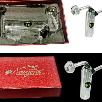 Newzenx 5 Inch Pyrex Glass Oil Burner Water Pipe Bong With Gift Box | Transparent