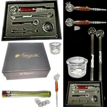 Newzenx Oil Meth Crystal Pipe & Weed Pipe 6" | Gift Box & Accessories