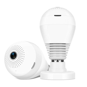 securinnov 3MP Indoor WiFi Light Bulb Camera for Home Security | Smart LED Light Bulb CCTV Camera | Wireless Light Socket Bulb | Motion Detection | Mobile App Control (Bulb Camera)