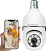 securinnov 3MP Indoor WiFi Light Bulb Camera for Home Security | Smart LED Light Bulb CCTV Camera | Wireless Light Socket Bulb | Motion Detection | Mobile App Control (Bulb Camera)
