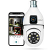 DDLC 4MP Smart WiFi Bulb CCTV Camera | 360° Panoramic View | HD Night Vision | Motion Detection | Two-Way Audio | Wireless WiFi Bulb Camera for Home Indoor with Mobile App V380 Pro (Bulb Camera)