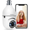DDLC 4MP Smart WiFi Bulb CCTV Camera | 360° Panoramic View | HD Night Vision | Motion Detection | Two-Way Audio | Wireless WiFi Bulb Camera for Home Indoor with Mobile App V380 Pro (Bulb Camera)