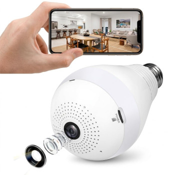 DDLC 4MP Indoor WiFi Light Bulb Camera for Home Security with 360° View | Smart LED Wireless Light Socket Bulb | Motion Detection & Mobile App V380 Pro (Bulb Camera)