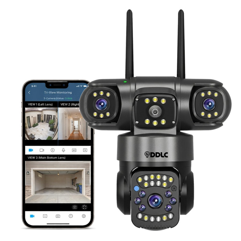 DDLC 4MP/8MP WiFi Smart Light Bulb Camera for Home | Full HD | Color Night Vision | Two Way Audio | Wireless Indoor Security Camera with Mobile App V380 Pro (Dual Lens Light Camera)