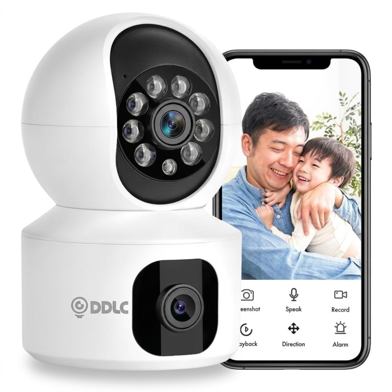 DDLC 4MP/8MP WiFi Smart Light Bulb Camera for Home | Full HD | Color Night Vision | Two Way Audio | Wireless Indoor Security Camera with Mobile App V380 Pro (Dual Lens Light Camera)