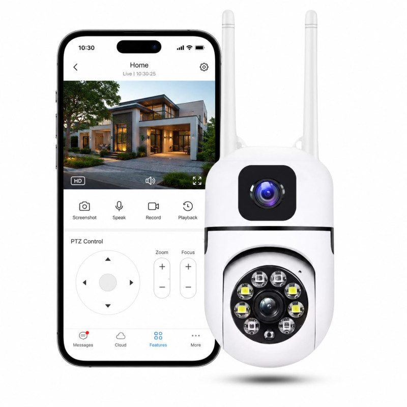 Guard Well 3MP WiFi Black Light Bulb CCTV Camera for Home Indoor | Full HD | 360° View | Night Vision | Motion Detection | Two Way Audio | Wireless Light Camera with Mobile App V380 Pro (Black Light)