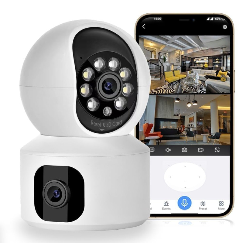 JB Supar 4MP Indoor WiFi Security Camera | 1080P HD | Smart CCTV Camera with 360° Pan Tilt Rotation | Color Night Vision | Motion Detection | Two-Way Audio with Mobile App V380 Pro (Robot Camera)