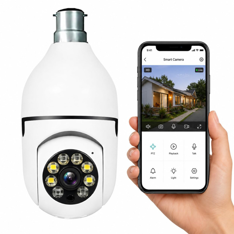 JB Supar 4MP Indoor WiFi Security Camera | 1080P HD | Smart CCTV Camera with 360° Pan Tilt Rotation | Color Night Vision | Motion Detection | Two-Way Audio with Mobile App V380 Pro (Robot Camera)