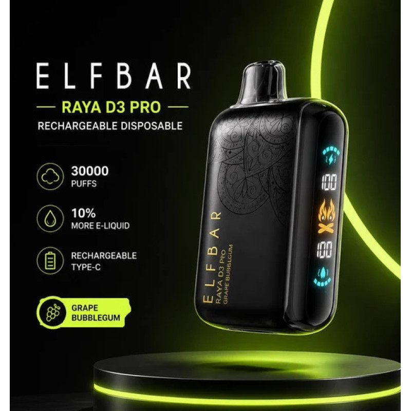 Elf Bar RayaD3 pro | 30000 Puffs Disposable Vape | Type-C Rechargeable