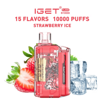 IGet Flare B10000 Disposable Vape | 10000 Puff Strawberry ice | 5% Nicotine | Vaporiser E-Cigarette