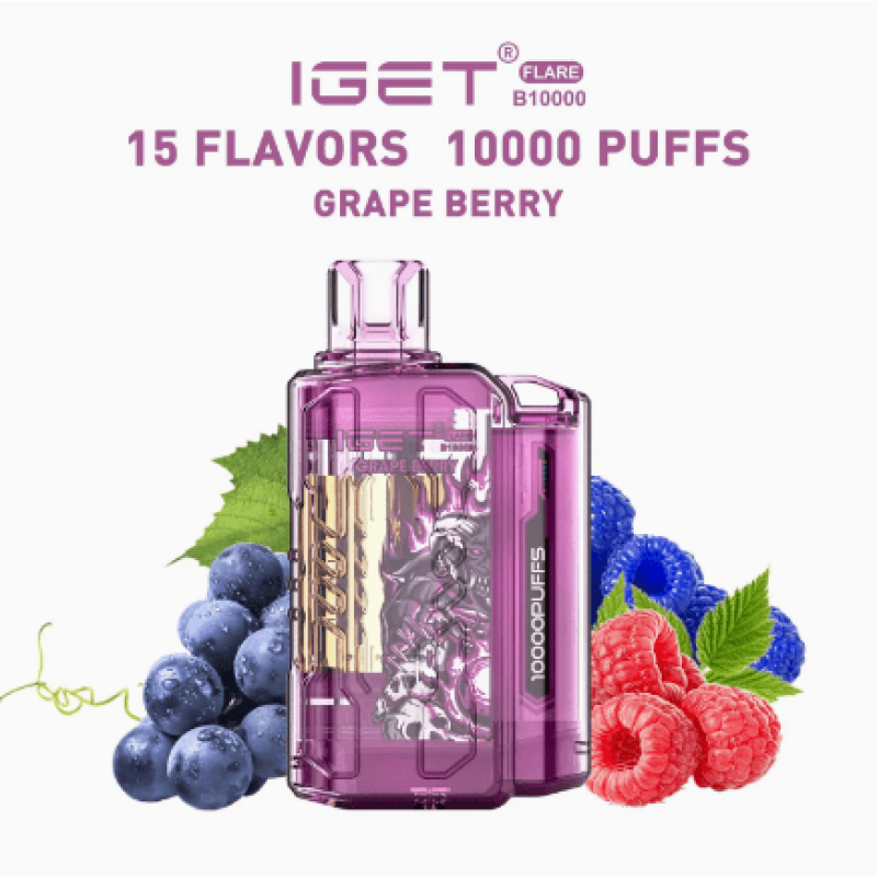 IGet B10000 Flare Disposable Vape | Blackberry ice | 10000Puff E-Cigarette | 5% Nic