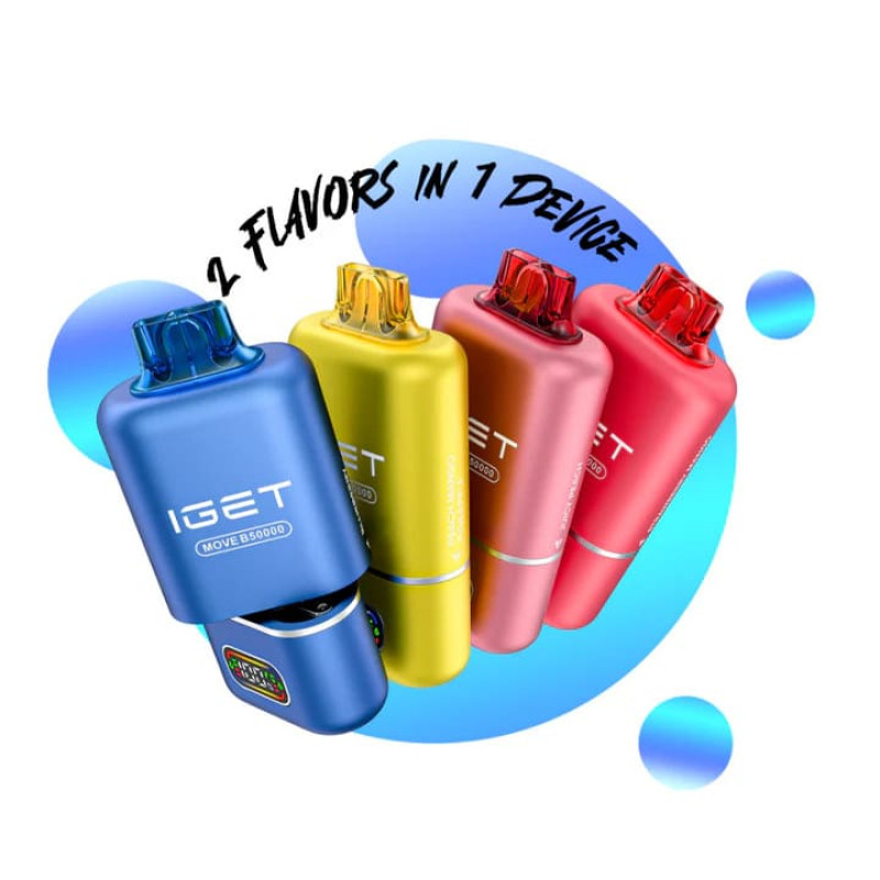 IGET MOVE 50000 Puffs Pod Vape | Strawberry Banana Dragon Fruit Dragon Fruit | Dual Flavour