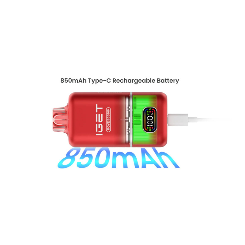 IGET MOVE 50000 Puffs Pod Vape | Strawberry Banana Dragon Fruit Dragon Fruit | Dual Flavour