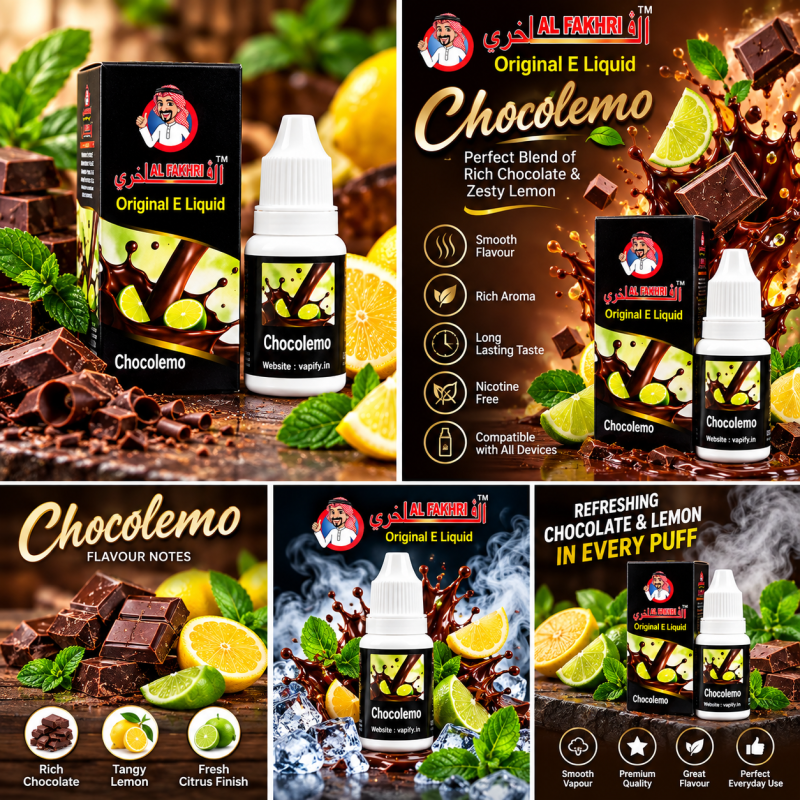 Al-Fakhri Chocolemo E-Liquid 15ML Nicotine-Free Vape Flavour