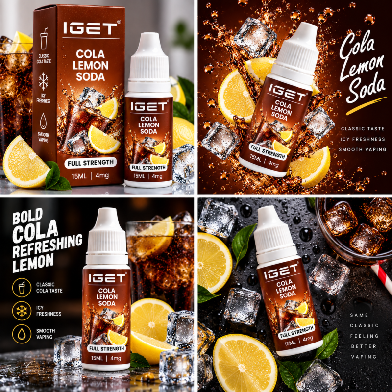 IGET Cola Lemon Soda E-Liquid 15ML 4mg Vape Juice
