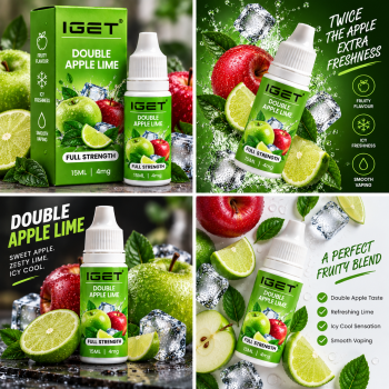 IGET Double Apple Lime E-Liquid 15ML – 4mg Vape Juice