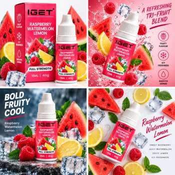IGET Raspberry Watermelon Lemon E-Liquid 15ML – 4mg